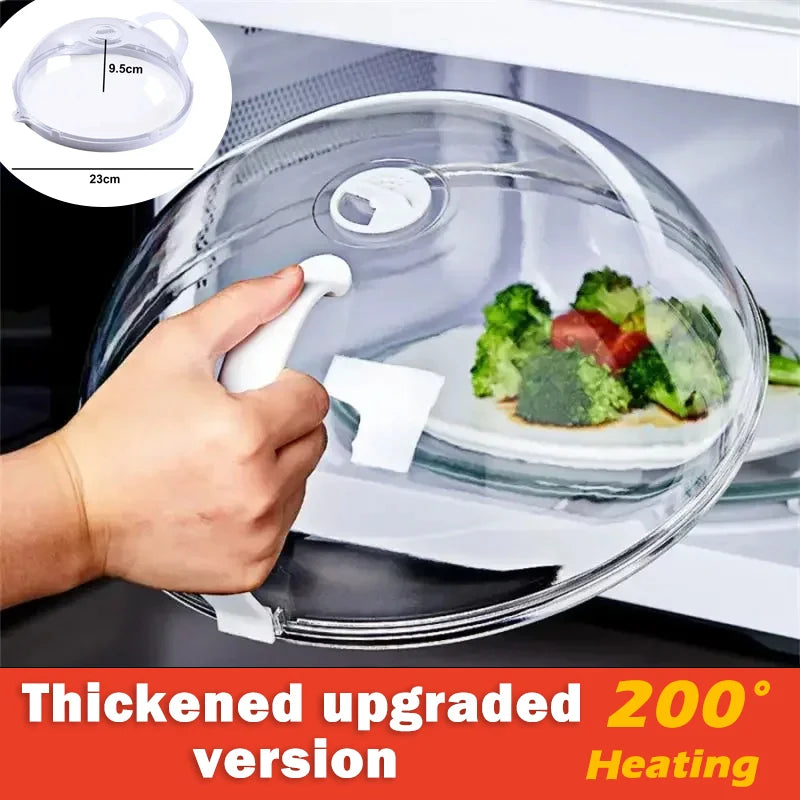 Microwave splatter guard handle