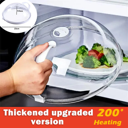 Microwave splatter guard handle