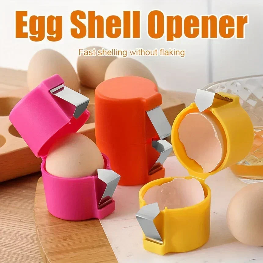 Egg shell opener in use
