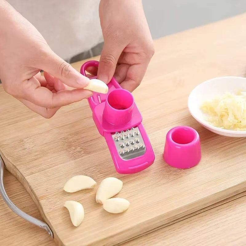 Garlic press in kitchen use