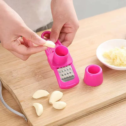 Garlic press in kitchen use