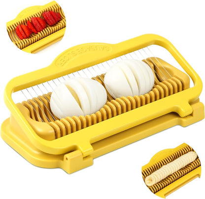 Multi-purpose egg and fruit slicer