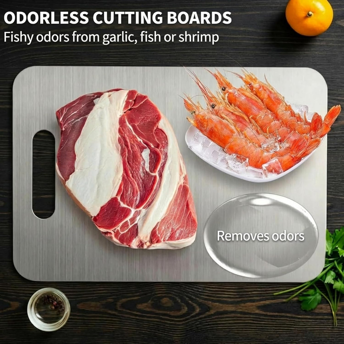 Non-slip textured edge of cutting board
