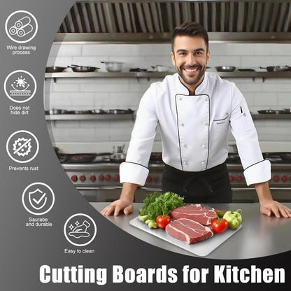 Cutting board flipped as a serving tray