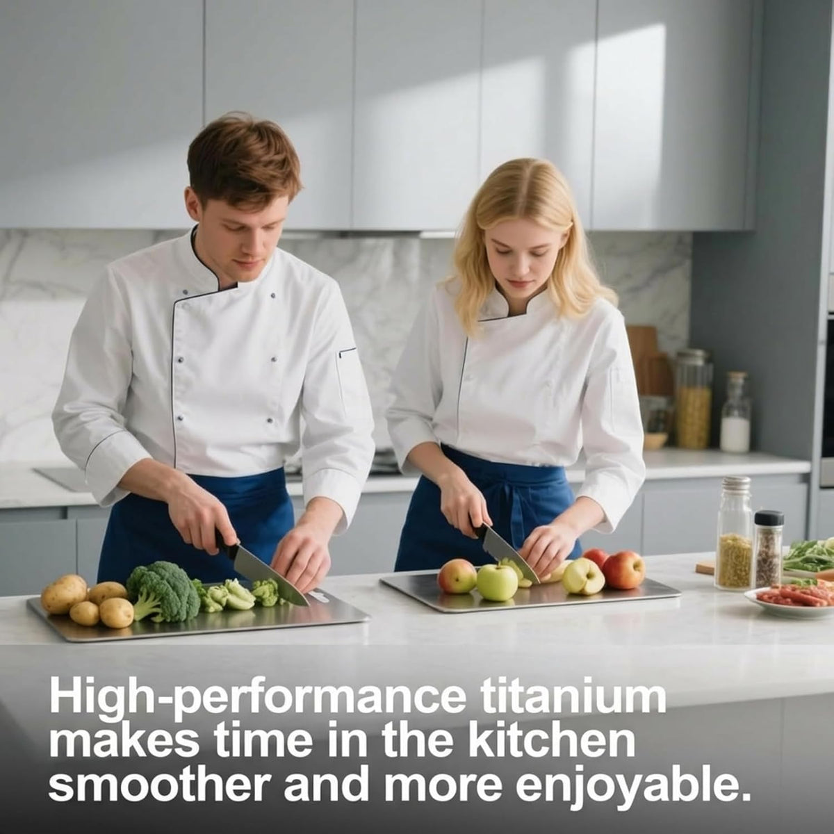 Cutting board in kitchen use